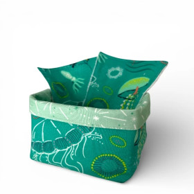 Panier en coton et lingettes assorties – Création textile artisanale | La Savonnerie Chinonaise